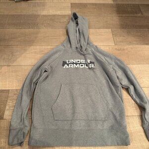 UNDER ARMOUR WOMENS HOODIE LOOSE FIT SMALL GRAY HEAT GEAR